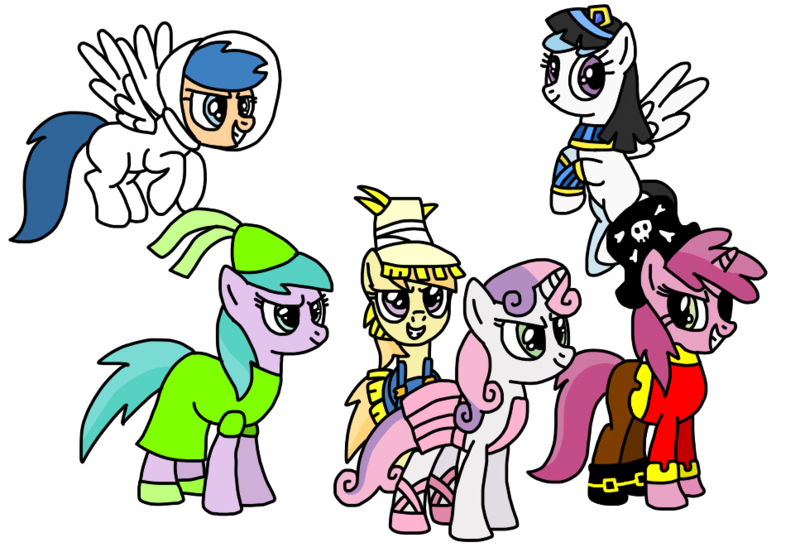 Size: 967x667 | Tagged: safe, artist:maggiethenuggetpony68, derpibooru import, cotton cloudy, first base, noi, ruby pinch, sweetie belle, earth pony, pegasus, pony, unicorn, adorabase, alternate mane six, astronaut, aura (g4), aurabetes, ballerina, ballet slippers, best friends, boots, cleopatra, clothes, colored, costume, cottonbetes, cute, diasweetes, dress, female, first base can fly, flapping, flying, foal, friends, g4, grin, group, halloween, halloween costume, hat, helmet, hennin, holiday, hooves, hooves up, image, mare, noiabetes, older, older aura (g4), older cotton cloudy, older first base, older noi, older ruby pinch, older sweetie belle, open mouth, open smile, pegasus first base, pinchybetes, pirate, pirate hat, png, princess, princess costume, race swap, scarecrow, sextet, shoes, simple background, slippers, smiling, space helmet, spacesuit, transparent background