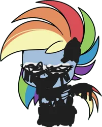 Size: 568x705 | Tagged: safe, artist:terrebonnerobbi, derpibooru import, rainbow dash, pegasus, pony, my little pony: pony life, female, image, pibby, png, simple background, solo, transparent background