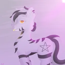Size: 3000x3000 | Tagged: safe, artist:divori, derpibooru import, oc, oc:nova star, unofficial characters only, hybrid, pony, zebra, zony, chest fluff, cigarette, image, looking at you, male, png, simple background, smiling, smiling at you, smirk, smoking, solo, stallion, tattoo, zebra oc, zony oc