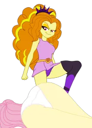 Size: 2500x3464 | Tagged: suggestive, artist:gmaplay, derpibooru import, adagio dazzle, fluttershy, equestria girls, ass, ass up, breasts, butt, butt focus, clothes, defeated, flutterbutt, g4, image, panties, panty shot, png, simple background, transparent background, unconscious, underwear, victorious villain
