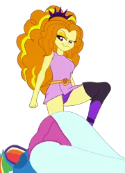 Size: 2500x3464 | Tagged: suggestive, artist:gmaplay, derpibooru import, adagio dazzle, rainbow dash, equestria girls, ass, ass up, breasts, butt, butt focus, clothes, defeated, g4, image, panties, panty shot, png, rainbutt dash, simple background, transparent background, unconscious, underwear, victorious villain