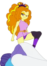 Size: 2500x3464 | Tagged: suggestive, artist:gmaplay, derpibooru import, adagio dazzle, rarity, equestria girls, ass, ass up, breasts, butt, butt focus, clothes, defeated, g4, image, panties, panty shot, png, rearity, simple background, transparent background, unconscious, underwear, victorious villain