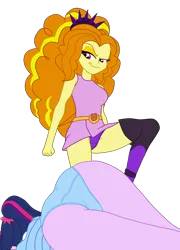 Size: 2500x3464 | Tagged: suggestive, artist:gmaplay, derpibooru import, adagio dazzle, sci-twi, twilight sparkle, equestria girls, ass, ass up, breasts, butt, butt focus, clothes, defeated, g4, image, panties, panty shot, png, sci-twibutt, simple background, transparent background, unconscious, underwear, victorious villain