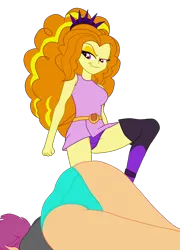 Size: 2500x3464 | Tagged: suggestive, artist:gmaplay, derpibooru import, adagio dazzle, scootaloo, equestria girls, ass, ass up, breasts, butt, butt focus, clothes, defeated, g4, image, panties, panty shot, png, scootabutt, simple background, transparent background, unconscious, underwear, victorious villain