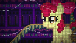 Size: 1920x1080 | Tagged: safe, artist:pyrogaming, derpibooru import, apple bloom, earth pony, pony, animated, background, female, filly, foal, genesis, hydrocity zone, image, pixel art, remix, song, sonic the hedgehog (series), sprite, video, video game, webm