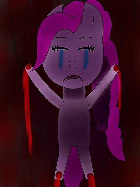 Size: 768x1024 | Tagged: semi-grimdark, artist:alan-the-animeartist, derpibooru import, pinkie pie, earth pony, blood, female, g4, image, jpeg, murder, puppet