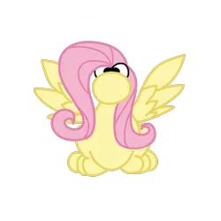 Size: 1000x1000 | Tagged: safe, artist:artevi, derpibooru import, fluttershy, candy, food, image, nerds, not salmon, png, solo, species swap, wat, wings