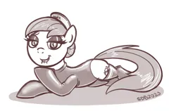 Size: 1736x1094 | Tagged: suggestive, artist:superderpybot, derpibooru import, nurse redheart, earth pony, pony, bedroom eyes, bodysuit, clothes, draw me like one of your french girls, female, fetish, grayscale, image, latex, latex fetish, latex suit, lip bite, lying down, monochrome, png, prone, rubber, rubber boots, rubber suit, shiny, simple background, sketch, solo, white background