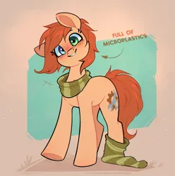 Size: 1515x1530 | Tagged: safe, artist:rexyseven, derpibooru import, oc, oc:rusty gears, earth pony, pony, female, image, mare, png, sock, solo