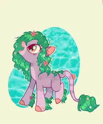 Size: 1000x1200 | Tagged: safe, artist:peskypawz, derpibooru import, oc, oc:ivy, unofficial characters only, kelpie, pony, green background, image, png, redraw, simple background, solo