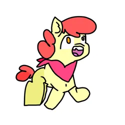 Size: 1000x1000 | Tagged: safe, artist:sweetsterty, derpibooru import, apple bloom, earth pony, pony, applebuck, colt, cute, foal, image, male, neckerchief, png, raised hoof, rule 63, simple background, white background