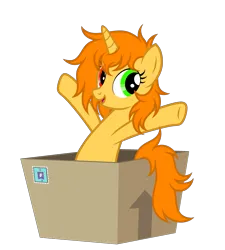Size: 2459x2732 | Tagged: safe, artist:equestria secret guard, derpibooru import, oc, oc:moyle star, unofficial characters only, pony, unicorn, box, female, horn, image, looking at you, mailbox, mare, png, pony in a box, pony oc, simple background, transparent background, unicorn oc