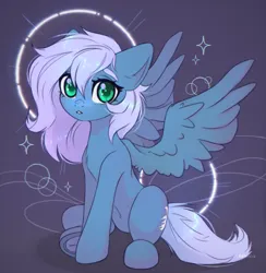 Size: 2335x2388 | Tagged: safe, artist:radioaxi, derpibooru import, oc, oc:vesperal breeze, unofficial characters only, pegasus, pony, colored eyebrows, eyebrows, female, high res, image, looking at you, mare, pegasus oc, png, sitting, solo, spread wings, underhoof, wings