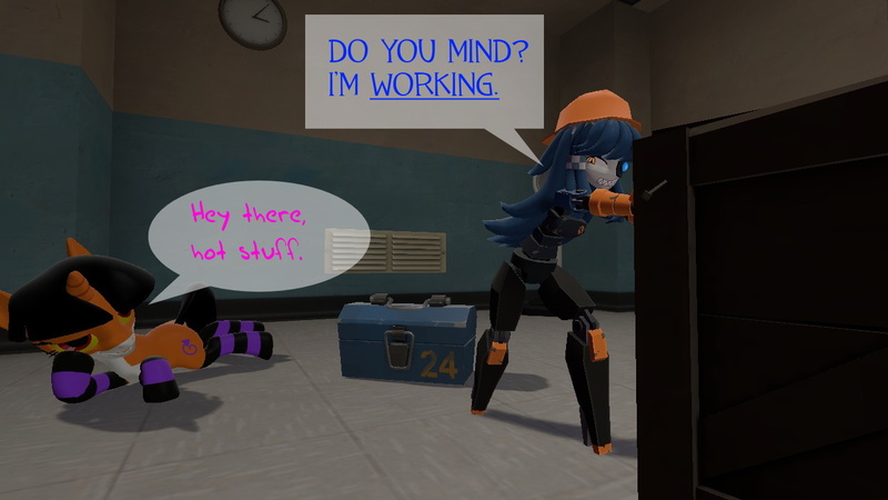 Size: 1280x720 | Tagged: safe, artist:dragonboi471, derpibooru import, oc, oc:bedlam, unofficial characters only, robot, unicorn, 3d, gmod, image, jpeg, mimi sentry, team fortress 2