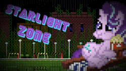 Size: 1920x1080 | Tagged: safe, artist:pyrogaming, derpibooru import, starlight glimmer, pony, unicorn, animated, colored text, crossover, female, g4, image, mare, music, remix, song, sonic the hedgehog (series), text, video, video game, video game crossover, webm