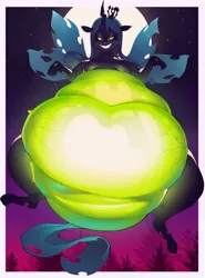 Size: 1513x2048 | Tagged: safe, artist:emma noorman, derpibooru import, queen chrysalis, fat, image, jpeg, queen chrysalard