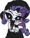 Size: 1171x1458 | Tagged: safe, artist:terrebonnerobbi, derpibooru import, rarity, unicorn, my little pony: pony life, female, image, nightmare fuel, pibby, png, simple background, solo, transparent background