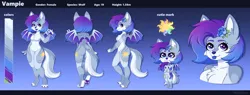 Size: 11240x4277 | Tagged: safe, alternate version, artist:madelinne, derpibooru import, oc, oc:vampie, unofficial characters only, anthro, digitigrade anthro, original species, plush pony, pony, wolf, bust, cutie mark, furry, furry oc, image, obligatory pony, plushie, png, portrait, reference sheet, turnaround