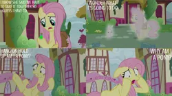 Size: 2000x1123 | Tagged: safe, derpibooru import, edit, edited screencap, editor:quoterific, screencap, angel bunny, fluttershy, she talks to angel, image, png