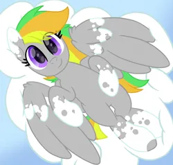 Size: 2208x2104 | Tagged: safe, artist:ponkus, derpibooru import, oc, oc:odd inks, pegasus, pony, cloud, cute, female, image, lying down, lying on a cloud, mare, on a cloud, on back, png, simple background, solo, spread wings, wings