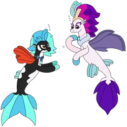 Size: 2369x2370 | Tagged: safe, artist:supahdonarudo, derpibooru import, queen novo, oc, oc:icebeak, seapony (g4), my little pony: the movie, bubble, image, jewelry, necklace, png, simple background, transparent background