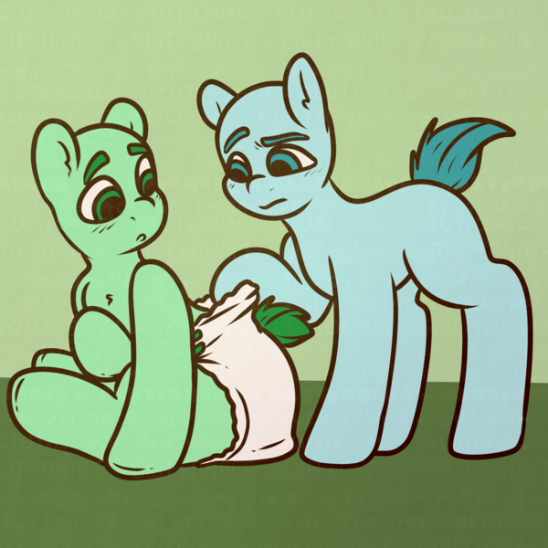 Size: 2000x2000 | Tagged: suggestive, artist:sexygoatgod, derpibooru import, pony, abdl, adult foal, commission, diaper, diaper fetish, duo, fetish, image, non-baby in diaper, png, wip, ych sketch, your character here