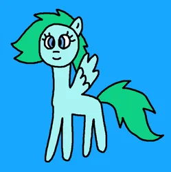 Size: 721x723 | Tagged: safe, artist:the-rainbow-nigga420, derpibooru import, medley, pegasus, pony, g1, 1000 hours in ms paint, blue background, cute, female, g1 to g4, g4, generation leap, image, mare, medleybetes, ms paint, paint.net, png, simple background, smiling, solo