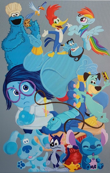 Size: 1592x2501 | Tagged: safe, artist:pixelsbymarley, derpibooru import, rainbow dash, bird, genie, pegasus, pony, aladdin, blue, blue (blue's clues), blue's clues, cookie monster, crossover, drink, female, furrball, g4, huckleberry hound, image, inside out, jpeg, lilo and stitch, male, mare, sadness (inside out), sesame street, smoothie, stitch, tiny toon adventures, woodpecker, woody woodpecker, woody woodpecker (series), zazu