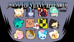 Size: 4000x2250 | Tagged: safe, artist:poxy_boxy, derpibooru import, lyra heartstrings, oc, oc:baja, oc:blue chewings, oc:indigo night, oc:paper bag, oc:ponyquarantine, oc:princess coke, oc:sprocket (falloutfurret), oc:winter bloom, unofficial characters only, gryphon, pony, angry, bag, bust, foaming at the mouth, griffon oc, image, looking at you, paper bag, png, smiling