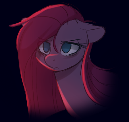 Size: 449x427 | Tagged: safe, artist:higgly-chan, derpibooru import, pinkie pie, earth pony, pony, angry, black background, bust, dark, female, floppy ears, frown, image, pinkamena diane pie, png, portrait, simple background, solo, solo female