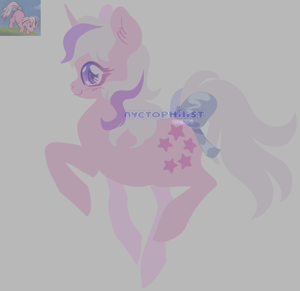 Size: 1762x1712 | Tagged: safe, artist:nyctophilist, derpibooru import, twilight (g1), pony, unicorn, g1, artwork, cute, derpibooru exclusive, female, floating, happy, image, lineless, mare, original art, pastel, png, watermark