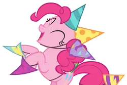 Size: 8680x5838 | Tagged: safe, artist:andoanimalia, derpibooru import, pinkie pie, earth pony, female, happy birthday, hat, image, party hat, png, simple background, transparent background, vector