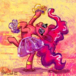 Size: 3000x3000 | Tagged: safe, artist:hyper dash, derpibooru import, pinkie pie, earth pony, pony, abstract background, cheerleader, cheerleader outfit, cheerleader pinkie, clothes, dancing, female, high res, image, looking at you, mare, open mouth, open smile, png, pom pom, skirt, smiling, solo, standing, standing on one leg, teeth