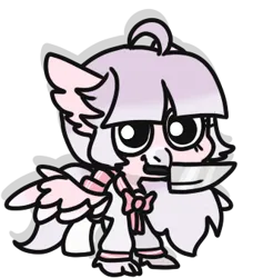 Size: 320x338 | Tagged: safe, derpibooru import, oc, oc:ophelia, unofficial characters only, hippogriff, chibi, clothes, cute, image, knife, pastel, png, school uniform, simple background, solo, transparent background, yandere