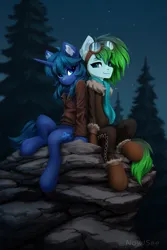 Size: 1600x2400 | Tagged: safe, artist:inowiseei, derpibooru import, oc, oc:arclight, oc:gryph xander, unofficial characters only, alicorn, earth pony, pony, unicorn, bomber jacket, clothes, image, jacket, male, pants, png, stallion