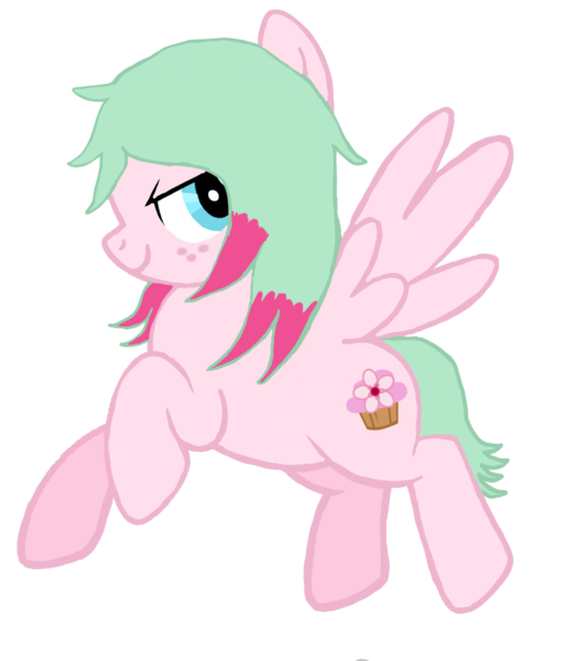 Size: 828x966 | Tagged: safe, artist:star-is-nonbinary, derpibooru import, oc, oc:cherry cake, pegasus, pony, base used, derpibooru exclusive, female, image, magical lesbian spawn, mare, offspring, parent:blossomforth, parent:pinkie pie, parents:pinkieforth, png, raised hoof, simple background, transparent background