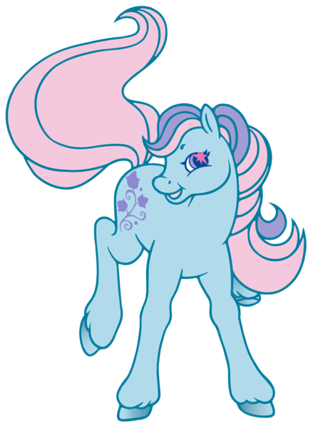 Size: 4033x5517 | Tagged: safe, artist:wtfponytime, derpibooru import, ivy, earth pony, pony, g2, commission, image, landing, png, simple background, solo, sparkly eyes, transparent background, unshorn fetlocks, wingding eyes