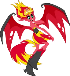 Size: 3000x3270 | Tagged: safe, artist:cloudy glow, derpibooru import, sunset shimmer, demon, equestria girls, equestria girls (movie), crown, female, image, jewelry, png, regalia, simple background, solo, sunset satan, transparent background, wings