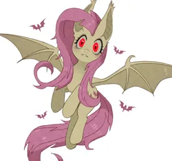 Size: 1470x1378 | Tagged: safe, artist:hosikawa, derpibooru import, fluttershy, bat pony, pony, bat ponified, cute, fangs, female, flutterbat, flying, image, jpeg, looking at you, mare, race swap, red eyes, shyabates, shyabetes, simple background, solo, spread wings, white background, wings