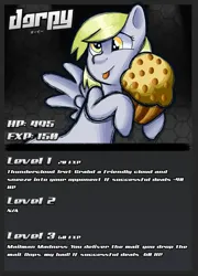 Size: 679x943 | Tagged: safe, artist:trr_bc, derpibooru import, derpy hooves, fighting is magic, background, fighting is magic aurora, food, g4, image, muffin, playing card, png, trading card, trading card game