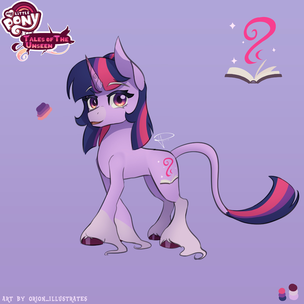 Size: 4096x4096 | Tagged: safe, artist:orion_illustrates, derpibooru import, twilight sparkle, unicorn, comic:tales of the unseen, female, image, long tail, png, redesign, reference, short hair, simple background, solo, tail