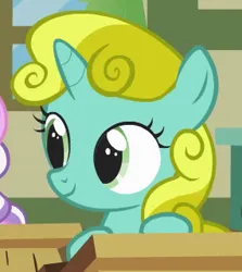 Size: 285x320 | Tagged: safe, derpibooru import, screencap, diamond tiara, sun glimmer, pony, unicorn, call of the cutie, season 1, belle pepper, cropped, cute, female, filly, foal, image, png, solo, solo focus