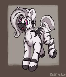 Size: 1656x1944 | Tagged: safe, artist:reddthebat, derpibooru import, oc, unofficial characters only, zebra, chest fluff, fangs, image, open mouth, open smile, png, signature, smiling, solo, zebra oc