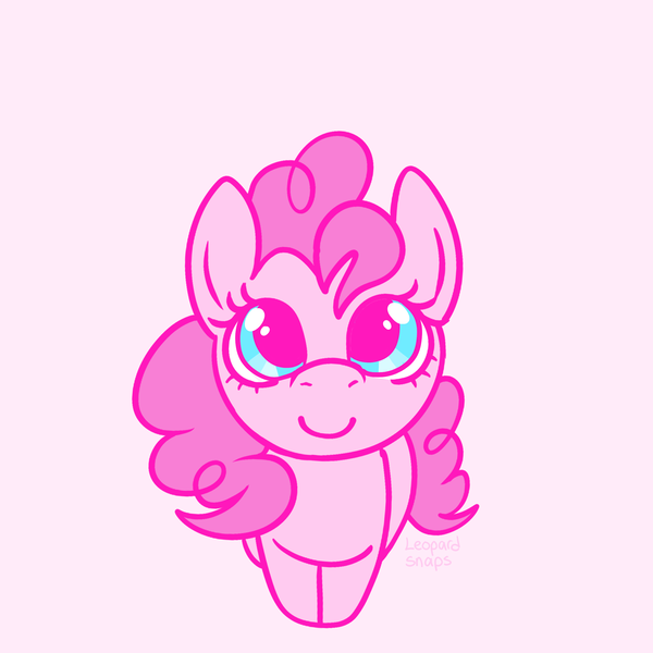 Size: 2400x2400 | Tagged: safe, artist:leopardsnaps, derpibooru import, pinkie pie, pony, cute, diapinkes, image, looking at you, looking up, looking up at you, png, simple, solo