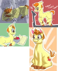 Size: 1002x1215 | Tagged: safe, artist:frostedminispooner, derpibooru import, oc, oc:nursery rhyme, earth pony, pony, ask nursery rhyme, braces, colt, foal, glassed, image, male, png, solo