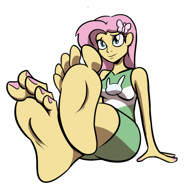 Size: 1989x1965 | Tagged: safe, artist:azure-arts, derpibooru import, fluttershy, human, equestria girls, barefoot, clothes, commission, commissioner:zanyonepip, crossed legs, feet, female, fetish, foot fetish, foot focus, image, png, shirt, simple background, skirt, sleeveless, sleeveless shirt, soles, solo, toes, transparent background