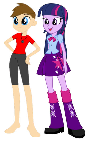 Size: 749x1178 | Tagged: safe, artist:josephpatrickbrennan, derpibooru import, twilight sparkle, oc, equestria girls, boots, clothes, female, high heel boots, image, male, png, shirt, shoes, skirt, teenager