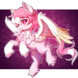 Size: 2000x2000 | Tagged: safe, artist:inaba_hitomi, derpibooru import, oc, pegasus, pony, female, female oc, image, mare, mare oc, pegasus oc, png, pony oc, solo, standing, standing on one leg, white pupils, wings