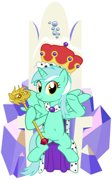 Size: 2000x3200 | Tagged: artist needed, source needed, safe, derpibooru import, lyra heartstrings, alicorn, pony, alicornified, crown, female, image, jewelry, lyracorn, mare, numget, png, race swap, regalia, scepter, simple background, solo, throne, transparent background, twilight scepter