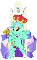 Size: 2000x3200 | Tagged: artist needed, source needed, safe, derpibooru import, lyra heartstrings, alicorn, pony, alicornified, crown, female, image, jewelry, lyracorn, mare, numget, png, race swap, regalia, scepter, simple background, solo, throne, transparent background, twilight scepter